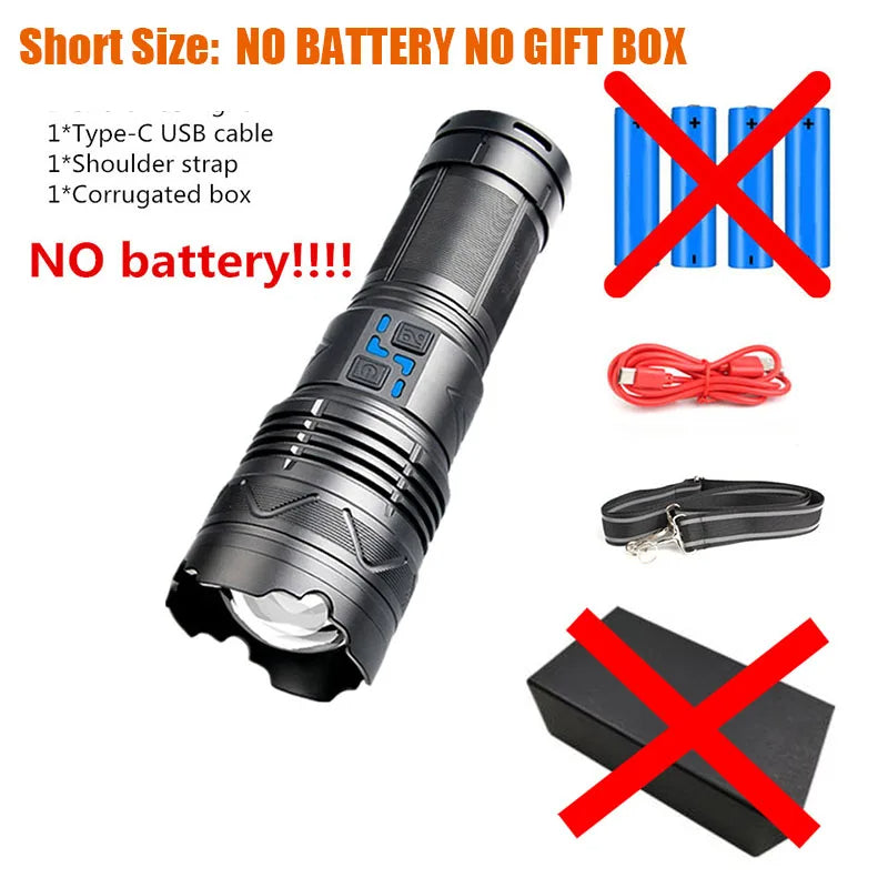 Explosive Brightness Super Bright Tactical Flashlight 100W GT60 Long Range