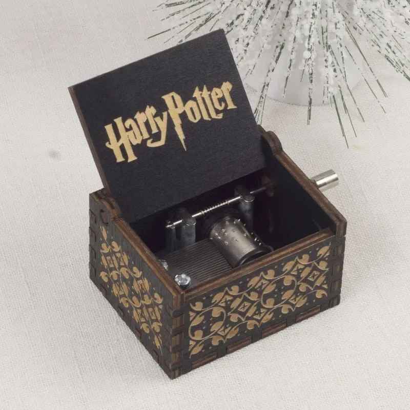 Antique Wooden Hand-Cranked Harry Potter Style Music Boxes