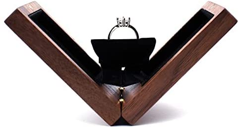 Wooden Slim Ring Box with Rotating Display