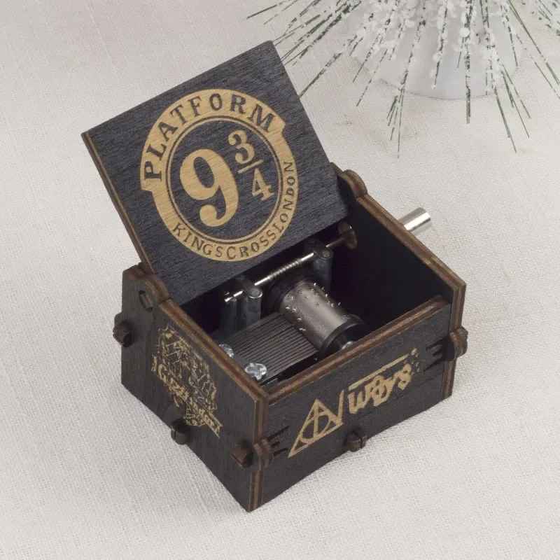 Antique Wooden Hand-Cranked Harry Potter Style Music Boxes