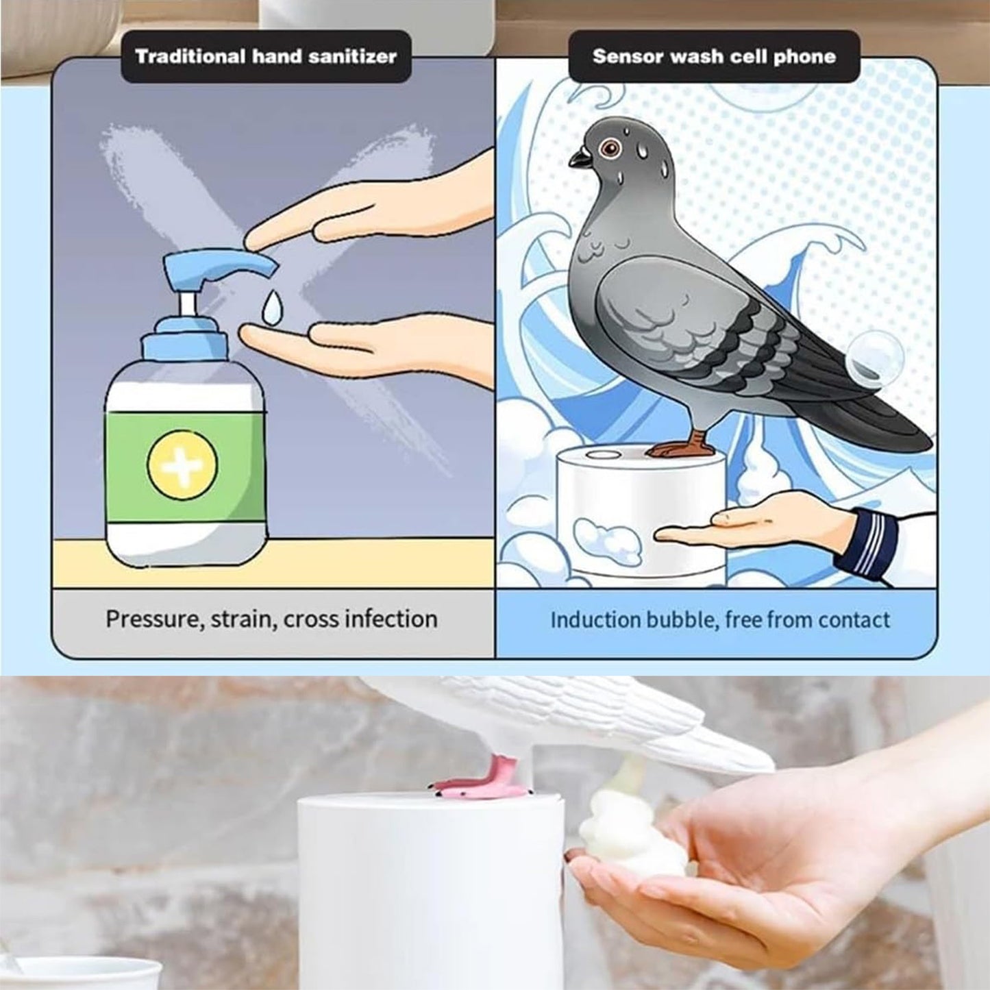 Smart Pigeon Shaped Hand Washing Soap Dispenser