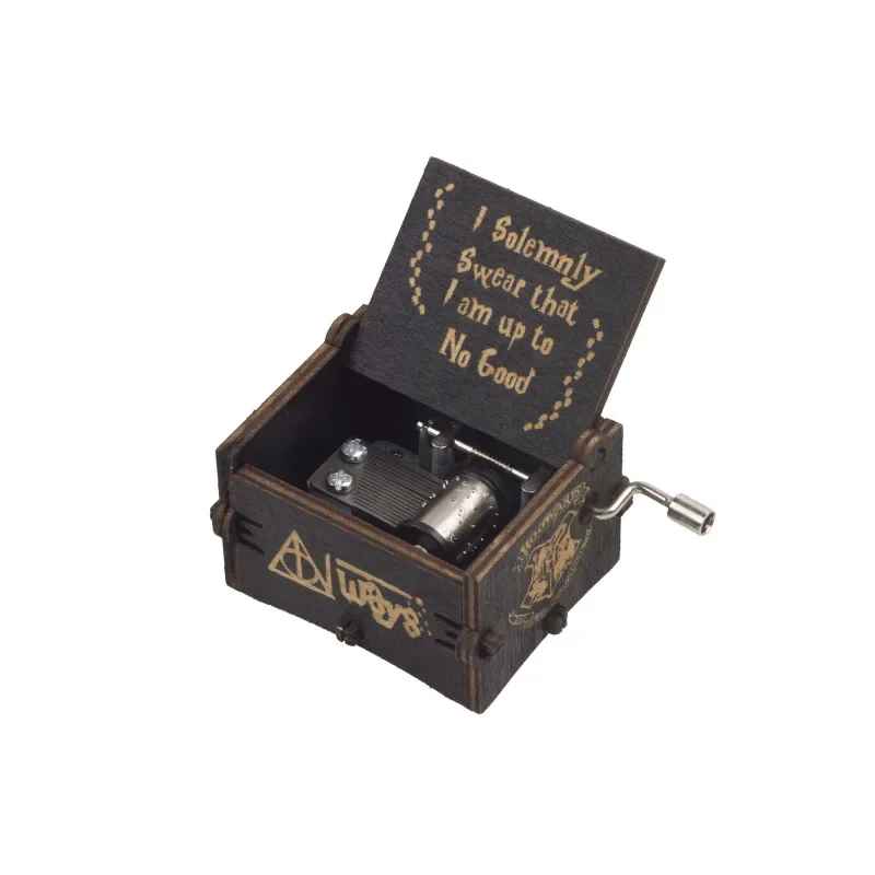 Antique Wooden Hand-Cranked Harry Potter Style Music Boxes