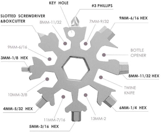 18-in-1 Stainless Steel Multi-Tool Portable Screwdriver Keychain