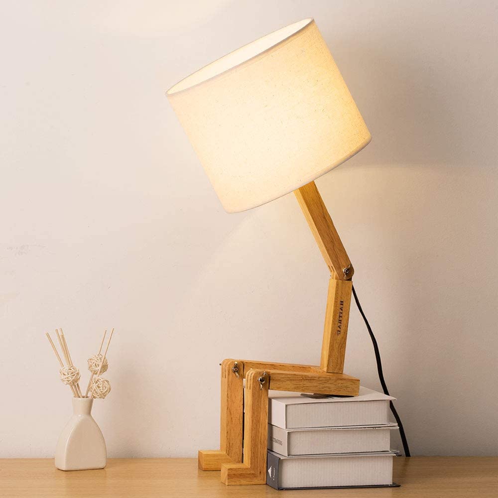 Modern Creative Table Nightstand Wood Lamp