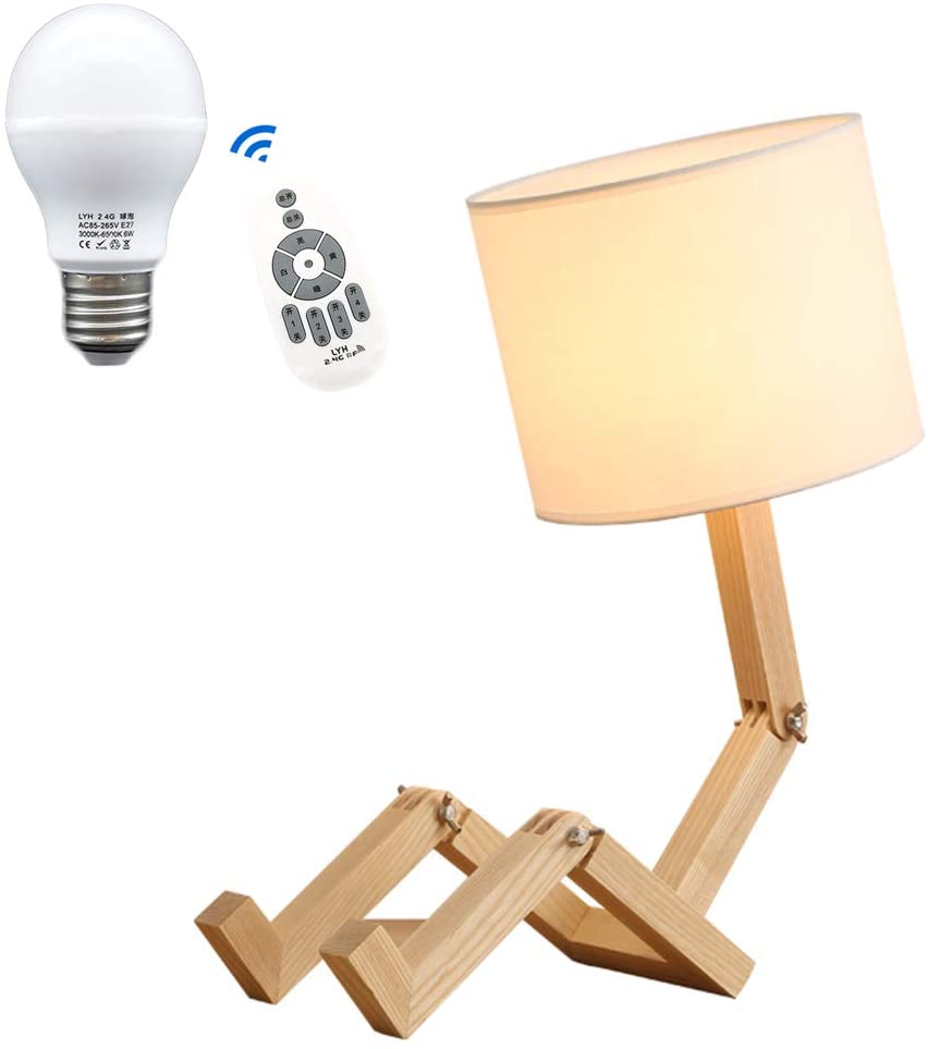 Robot Shape Wooden Table Lamp