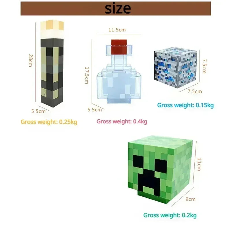 Minecraft LED Light USB Charging Table Lamp