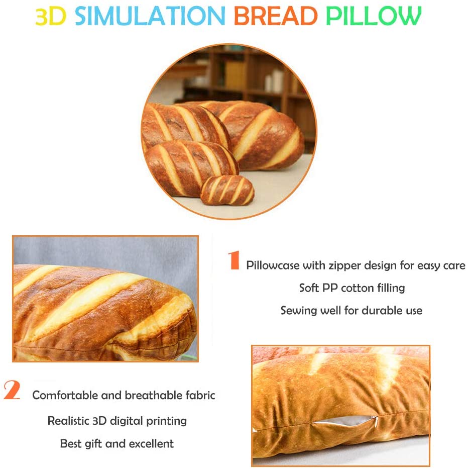 3D Simulated Snack Bread Shape Pillow