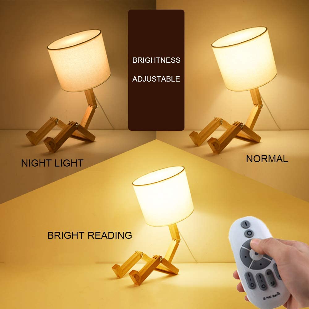 Robot Shape Wooden Table Lamp