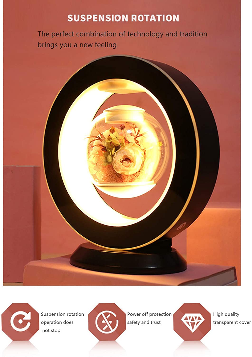 Magnetic Levitating Flower Lamp Night Light