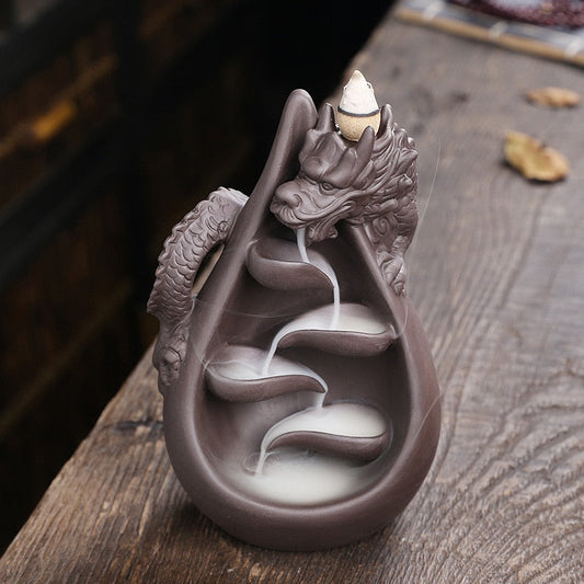 Relief Dragon Incense Burner With 20 Cones