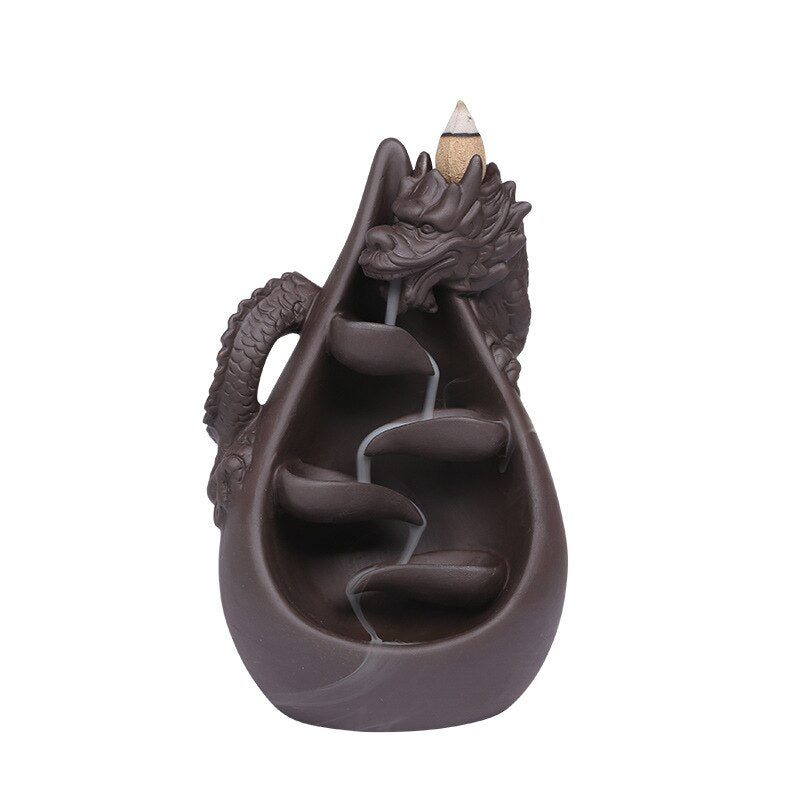 Relief Dragon Incense Burner With 20 Cones