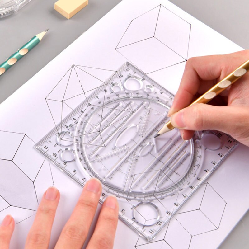 Multifunctional Geometric Ruler Geometric Drawing Template Measuring Tool