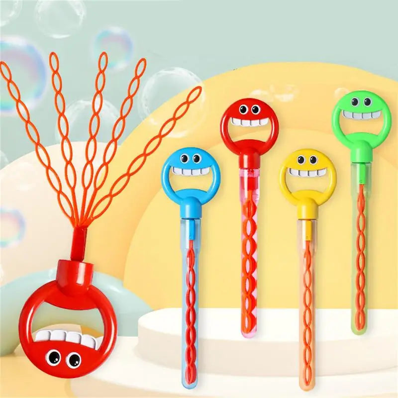 Wand 32 Holes Handheld Smiling Face Bubble Stick