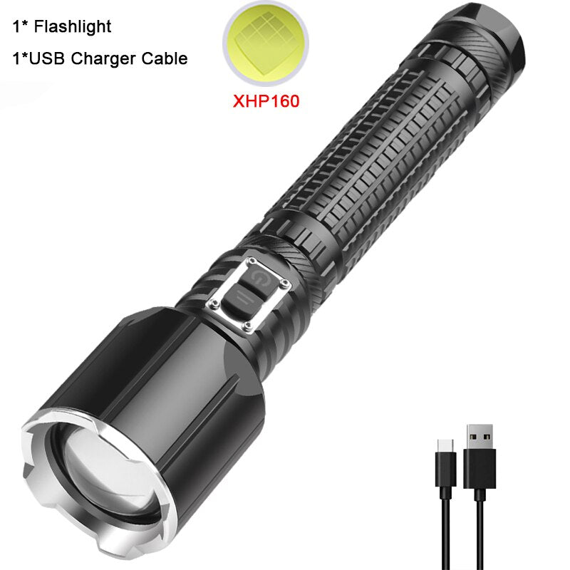 Powerful Zoomable Torch Rechargeable Flashlights Waterproof