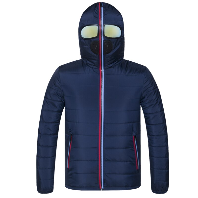 Men Down Jacket Winter New Male/Female Casual Hooded with Glasses