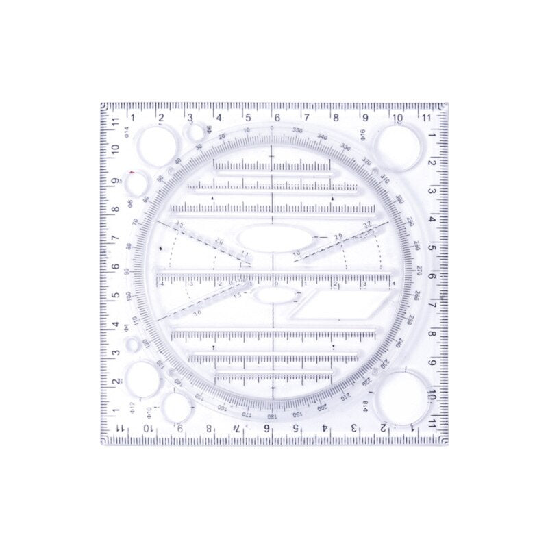 Multifunctional Geometric Ruler Geometric Drawing Template Measuring Tool