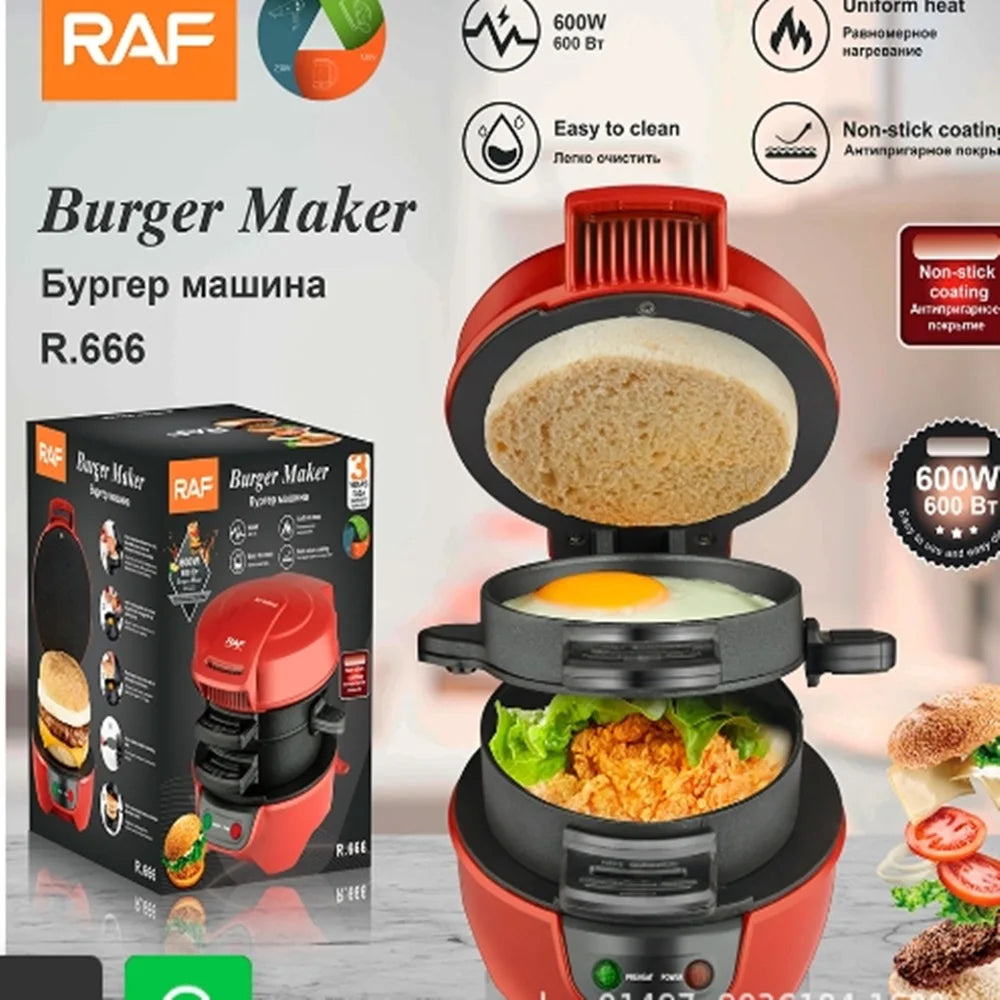 Electric Burger Sandwich Maker 600W Bread Grill Baking