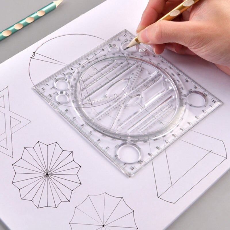 Multifunctional Geometric Ruler Geometric Drawing Template Measuring Tool