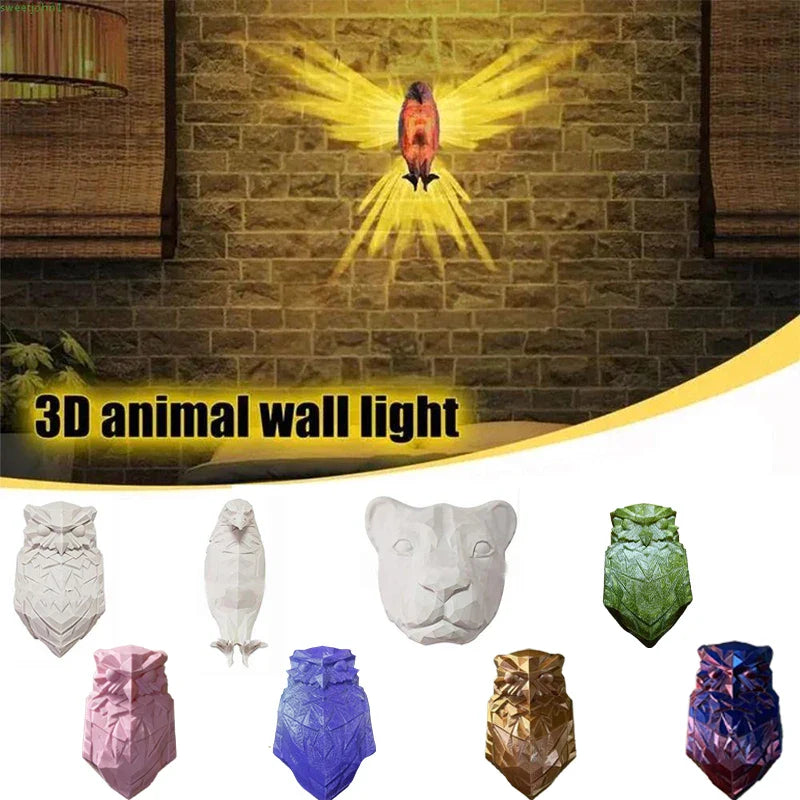 3D Animals LED Wall Light Night