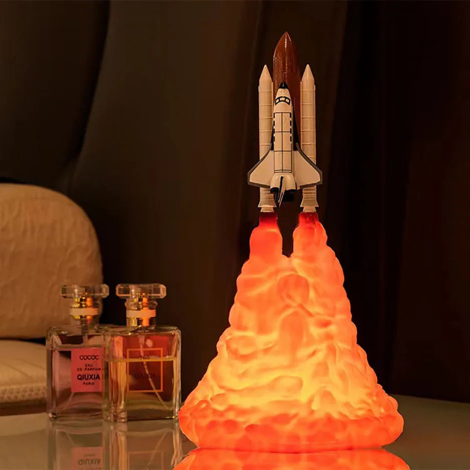 3D Print LED Night Light Space Shuttle Rocket Lamp