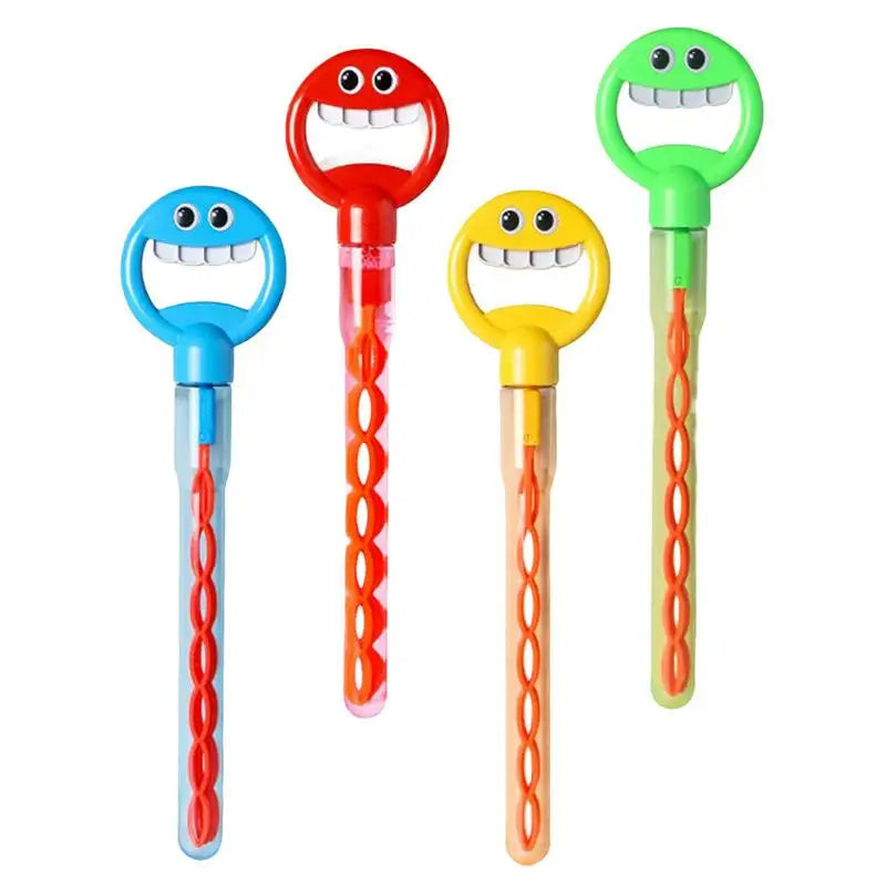 Wand 32 Holes Handheld Smiling Face Bubble Stick