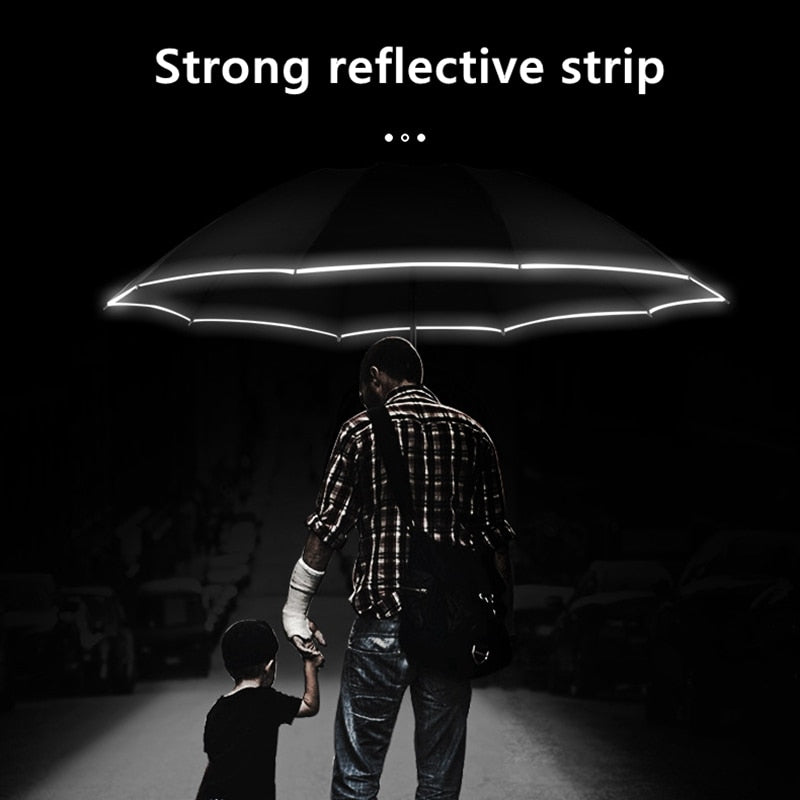 Waterproof Automatic Folding Rotating Umbrella With LED light