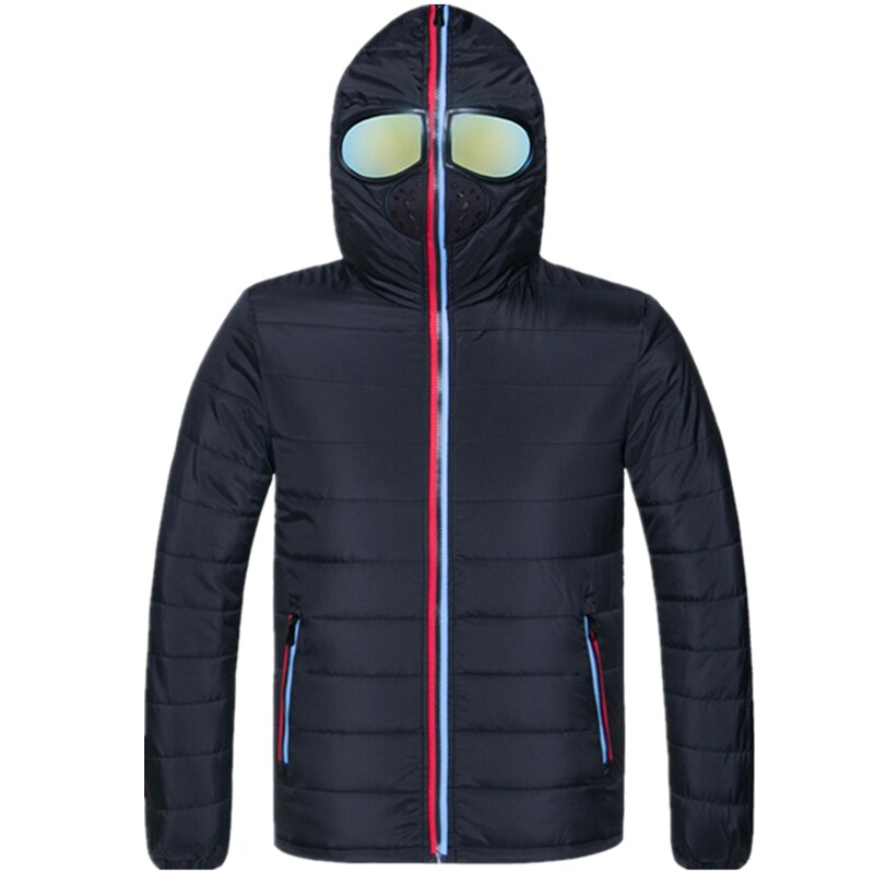 Men Down Jacket Winter New Male/Female Casual Hooded with Glasses