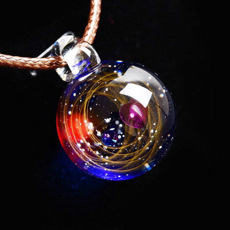 Universe Glass Bead Planets Pendants