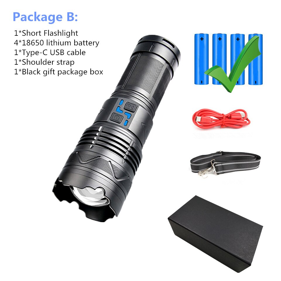 Explosive Brightness Super Bright Tactical Flashlight 100W GT60 Long Range