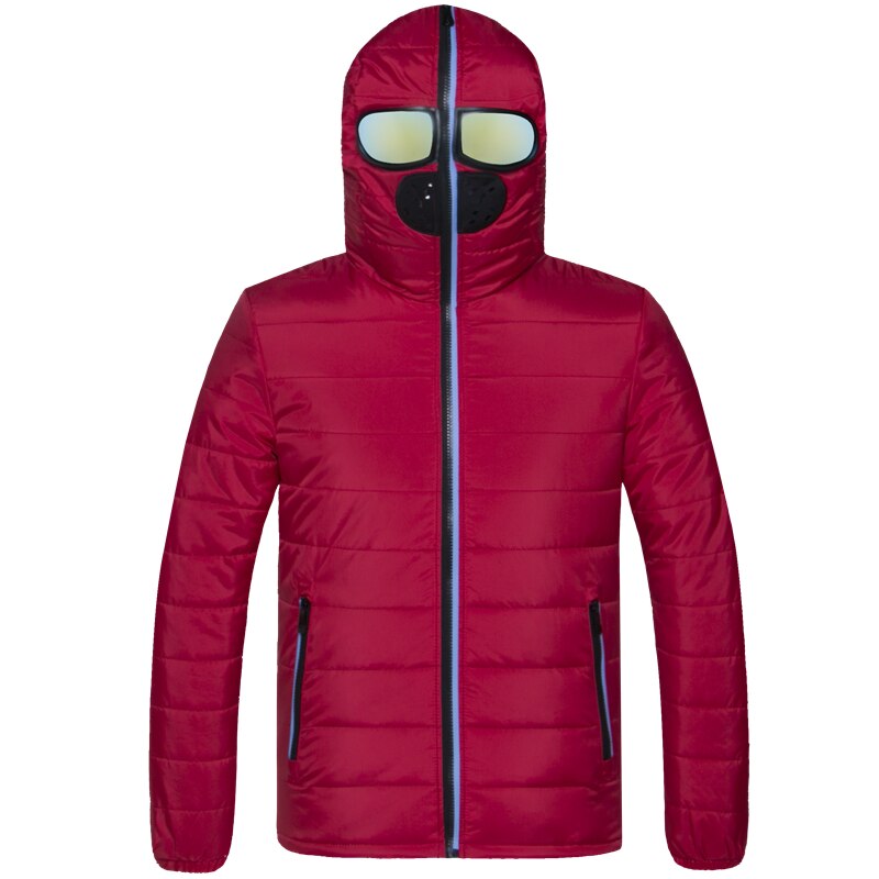 Men Down Jacket Winter New Male/Female Casual Hooded with Glasses