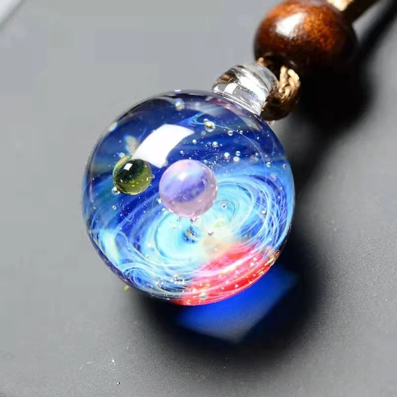 Universe Glass Bead Planets Pendants