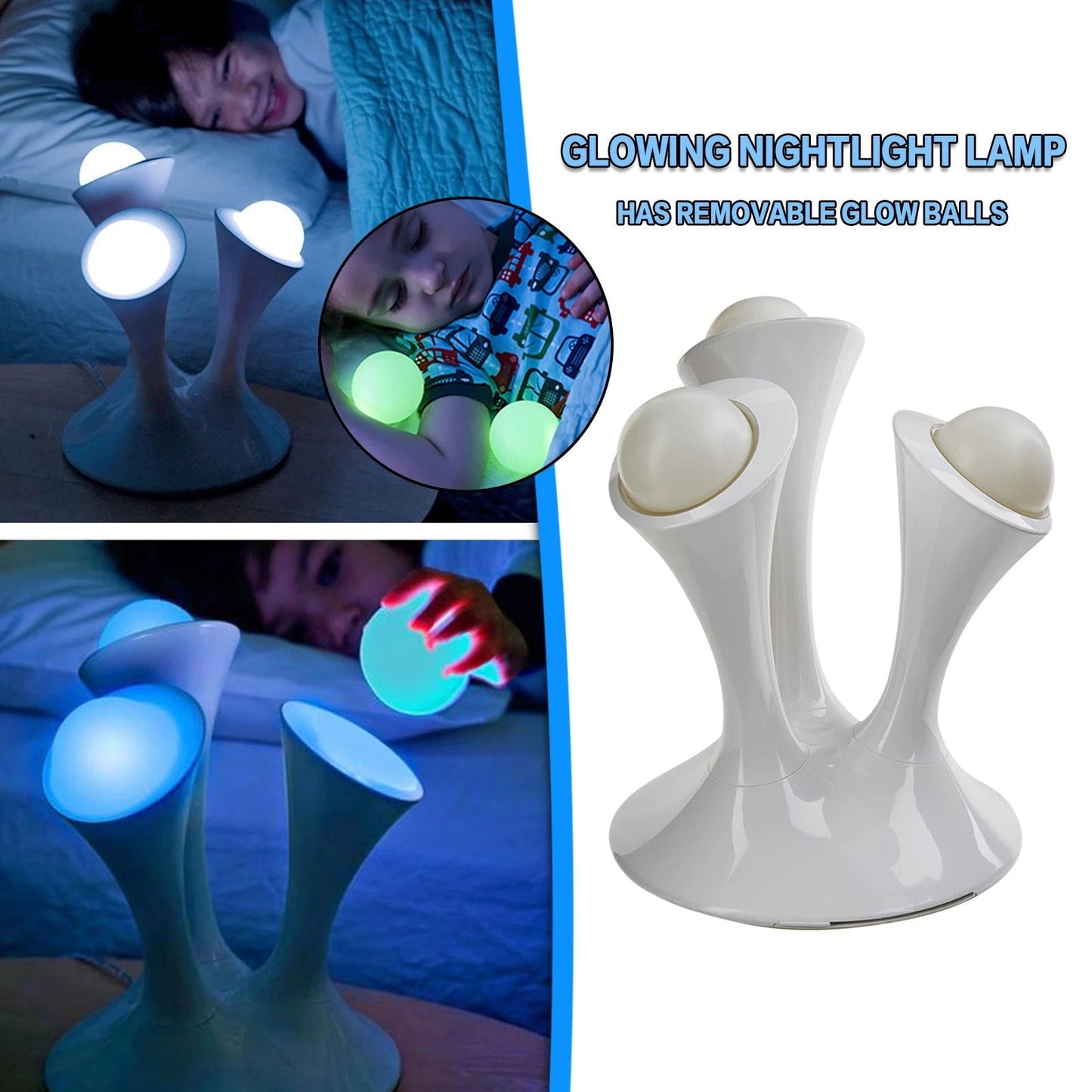 Glowing Nightlight Lamp Has Removable Glow Balls