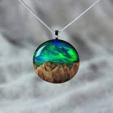 Aurora Borealis Resin Pendant