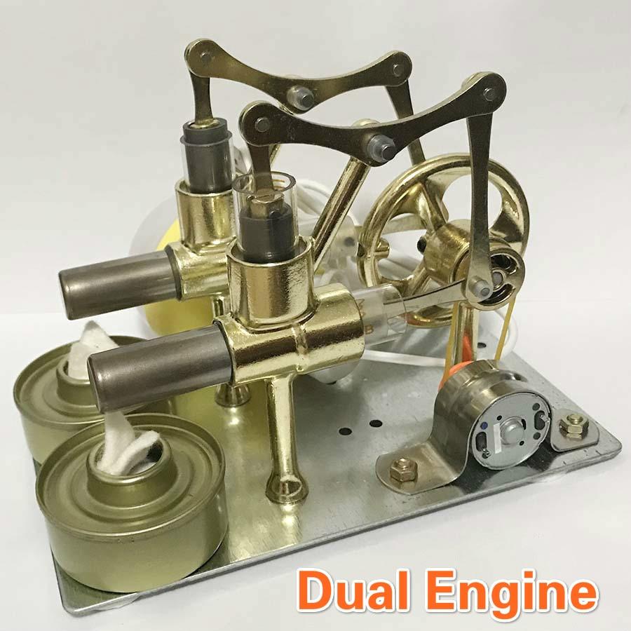 Dual Stirling Balance Heat Steam Engine