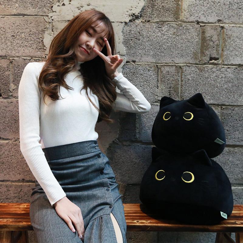 Black Cat Shaped Soft Plush Pillows