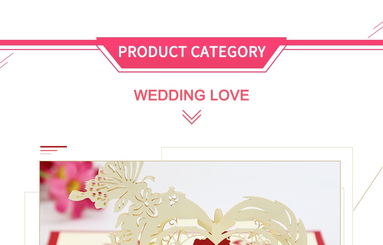 3D Pop Up Engagement Cards Lovers Wedding Invitation Greeting Cards