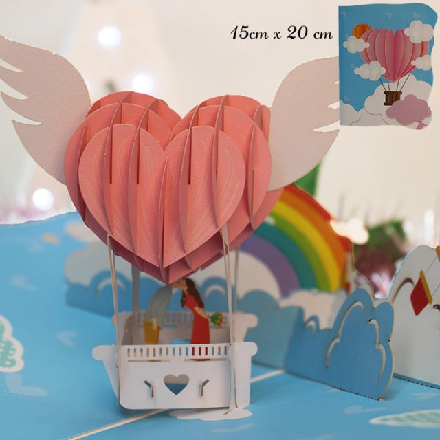 3D Pop Up Engagement Cards Lovers Wedding Invitation Greeting Cards