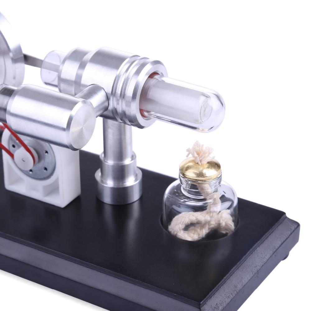 Double-cylinder Micro DIY External Combustion Stirling Engine