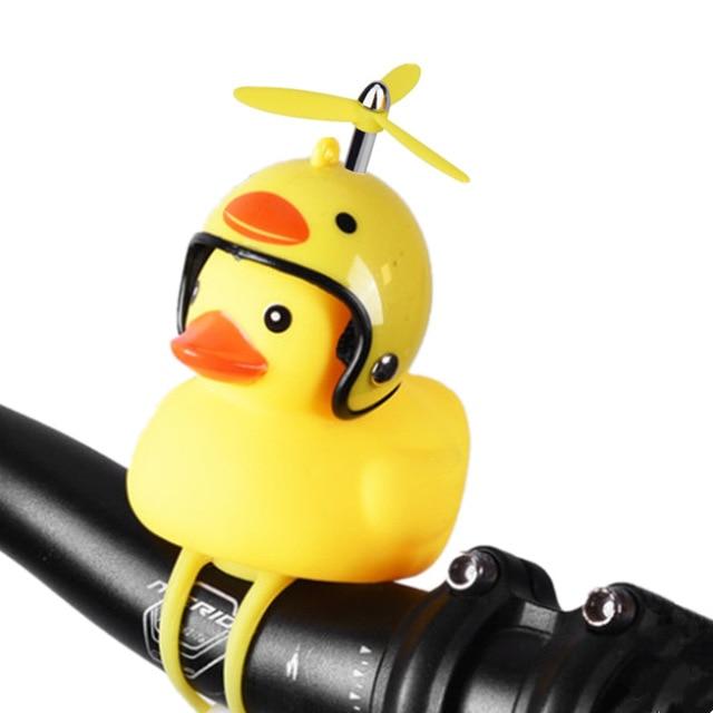 Silica Little Duck Shape Bicycle or Car Duck Bell Yellow Rotary Paddle Helmet