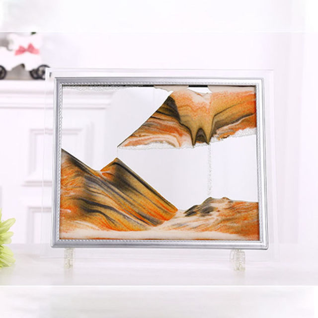 3D Deep Sea Moving Sand Art Picture Round Glass Frame