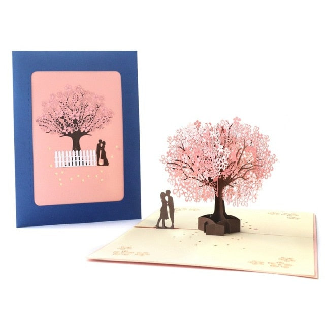 3D Pop Up Engagement Cards Lovers Wedding Invitation Greeting Cards