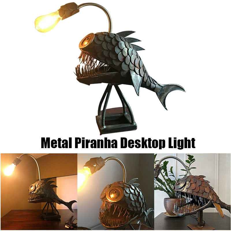 Angler Fish Lamp USB Rechargeable Desktop Metal Ligh