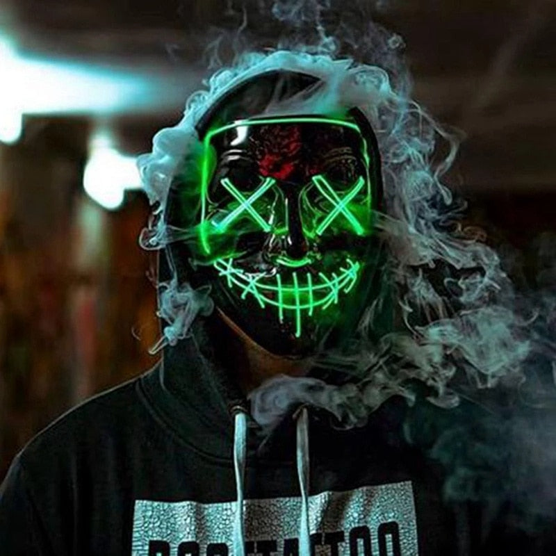 LED Halloween Mask Luminous Glow In The Dark