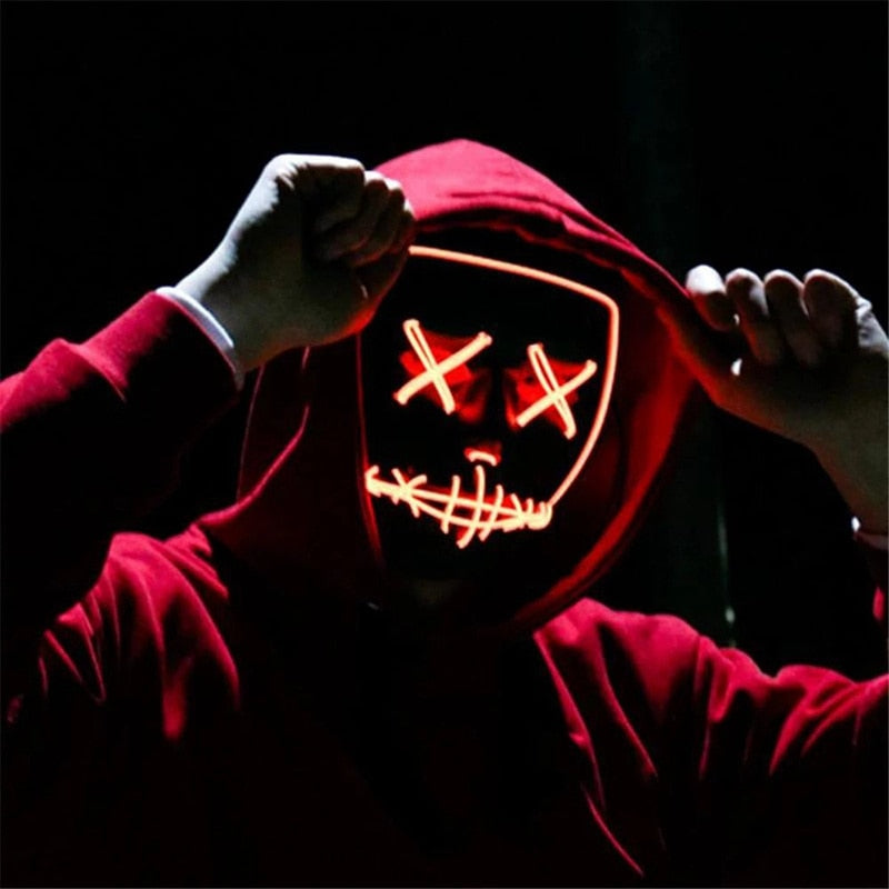 LED Halloween Mask Luminous Glow In The Dark