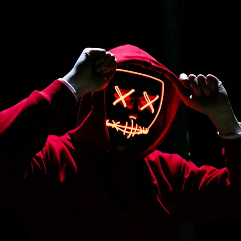 LED Halloween Mask Luminous Glow In The Dark