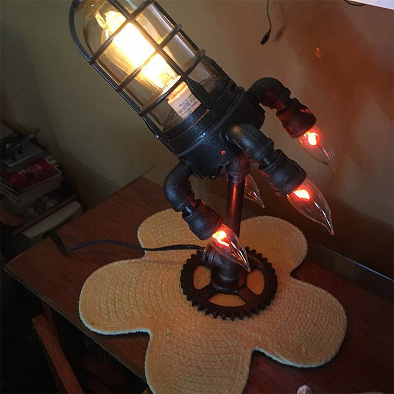 Vintage Rocket Ship Lamp Steampunk