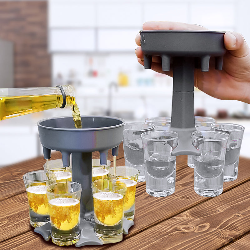 Dispenser 6 Shot Glass Wine Whisky Beer