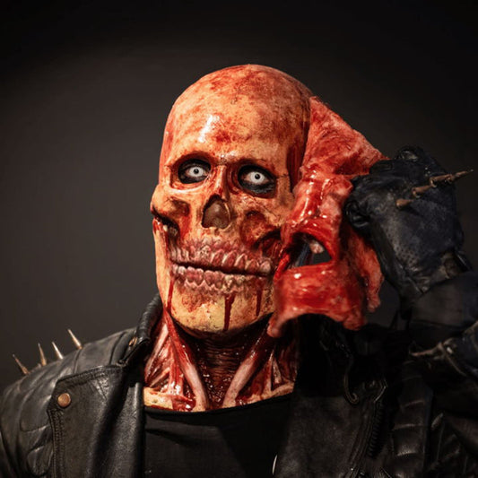 Bloody Skull Head Halloween Double-Layer Ripped Mask