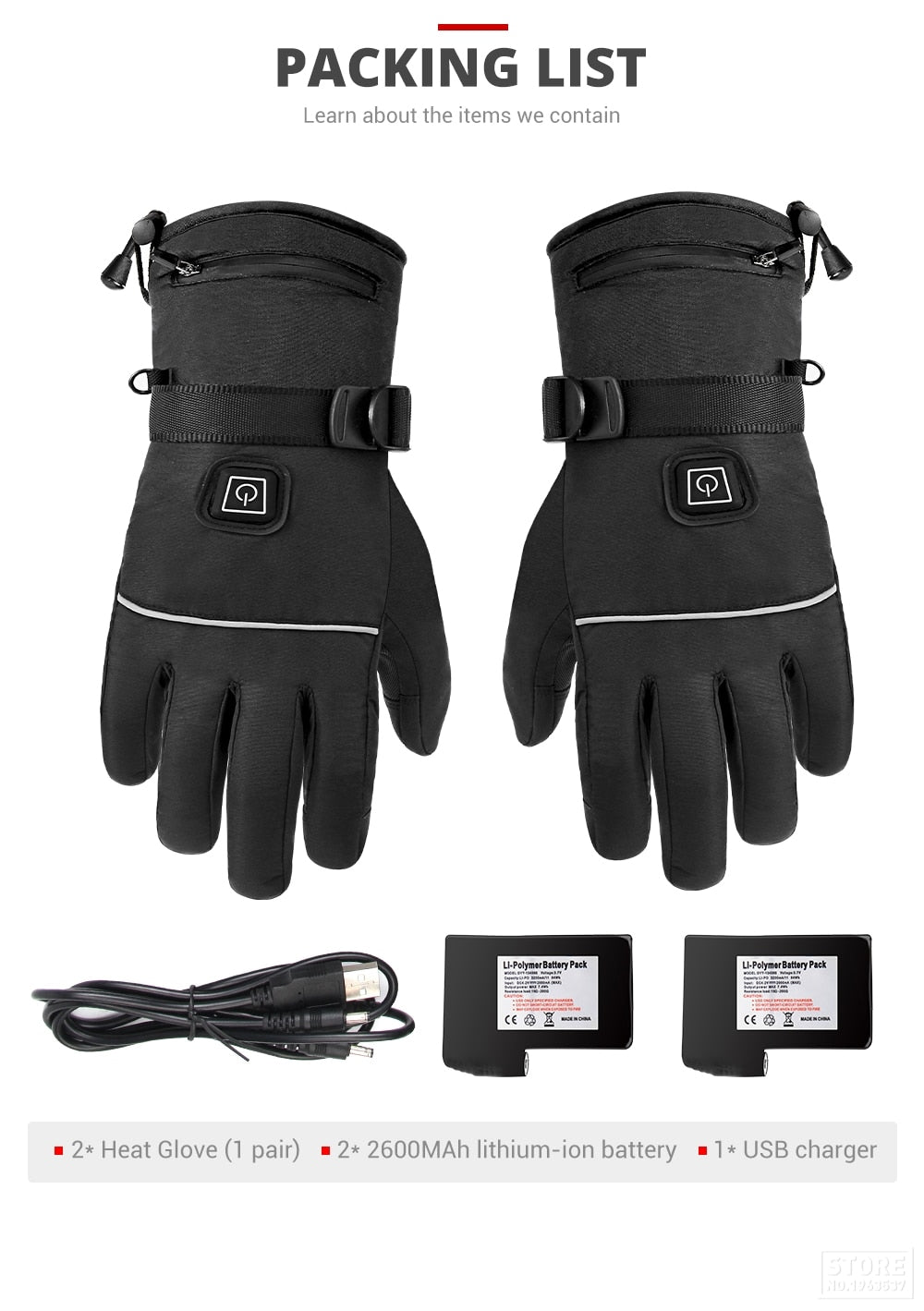 Waterproof Heated Touch Screen Motorcycle Gloves