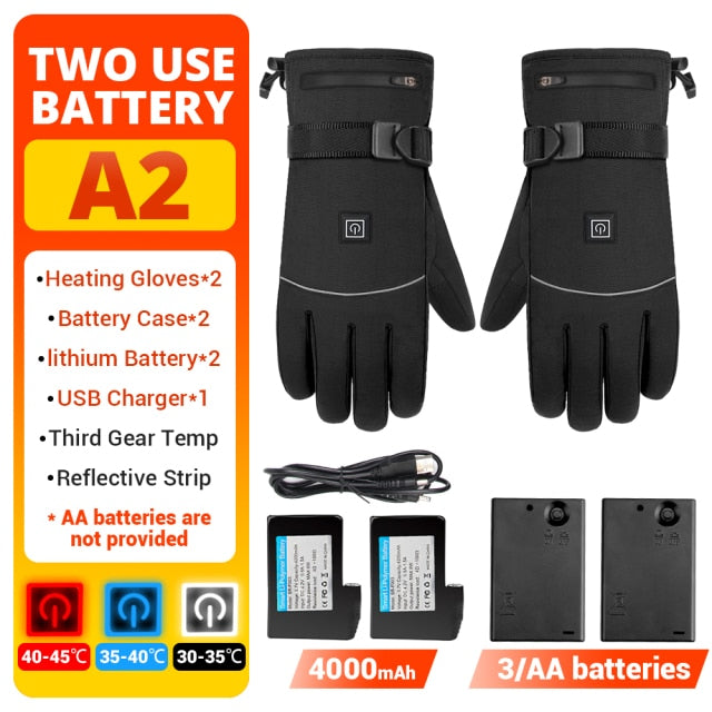 Waterproof Heated Touch Screen Motorcycle Gloves